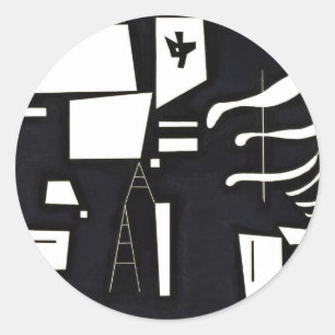 Sticker Rond Kandinsky - Blanc, doux et dur