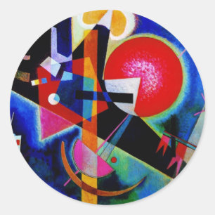 Sticker Rond Kandinsky en peinture Abstraite bleue