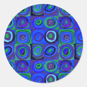 Sticker Rond Kandinsky Farbstudie Carrés Bleus Cercle Carré