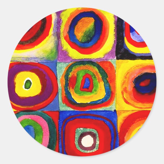 Sticker Rond Kandinsky Farbstudie Quadrates Cercles Art  (Devant)