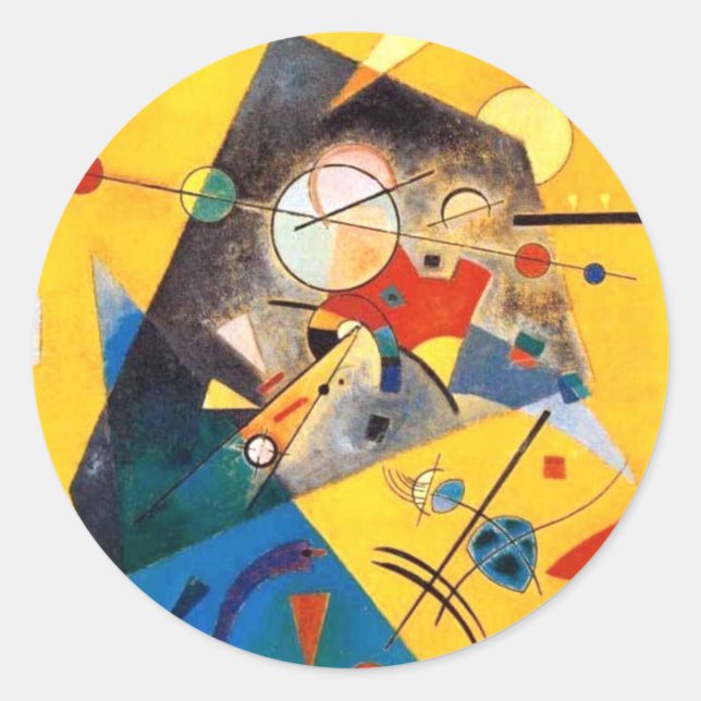 Sticker Rond Kandinsky Harmonie calme Art Abstrait (Devant)