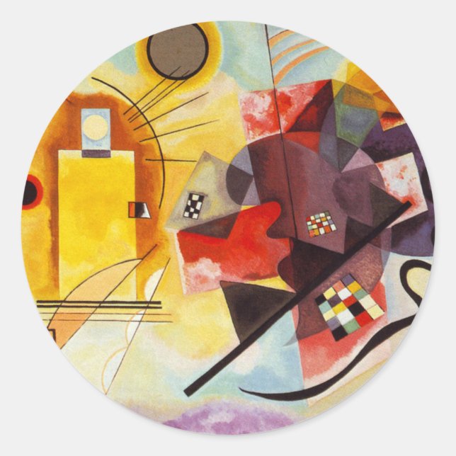 Sticker Rond Kandinsky jaune bleu (Devant)