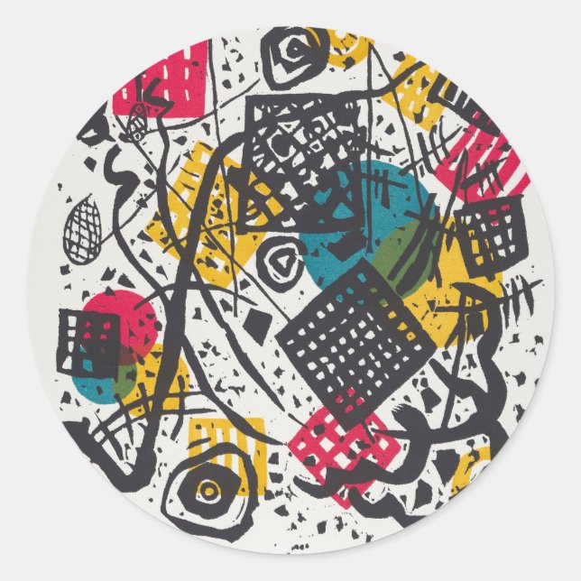 Sticker Rond Kandinsky Small Worlds V Classic Abstrait (Devant)