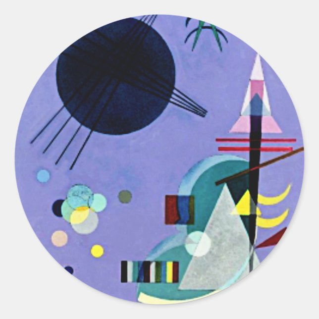 Sticker Rond Kandinsky - Violet Vert (Devant)