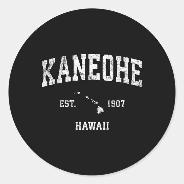 Sticker Rond Kaneohe Hawaii Hi Sports sportifs (Devant)