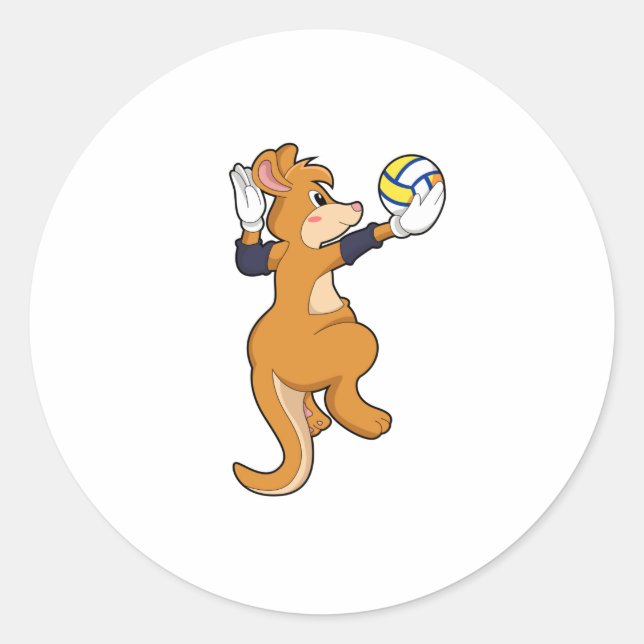Sticker Rond Kangaroo pour le volleyball (Devant)