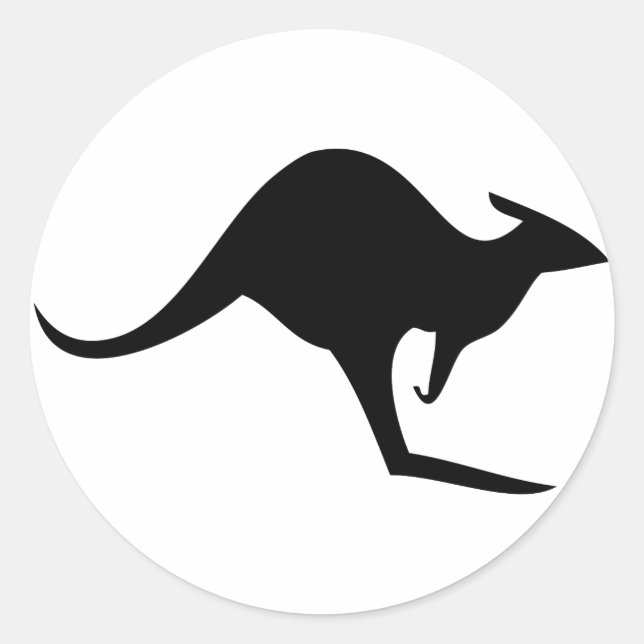 Sticker Rond kangourou australien noir - australie (Devant)