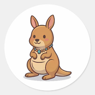 Sticker Rond Kangourou Bijou