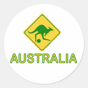 Sticker Rond Kangourou du football de l'Australie