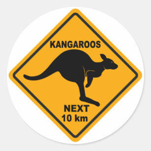 Sticker Rond Kangourous 10 prochains kilomètres