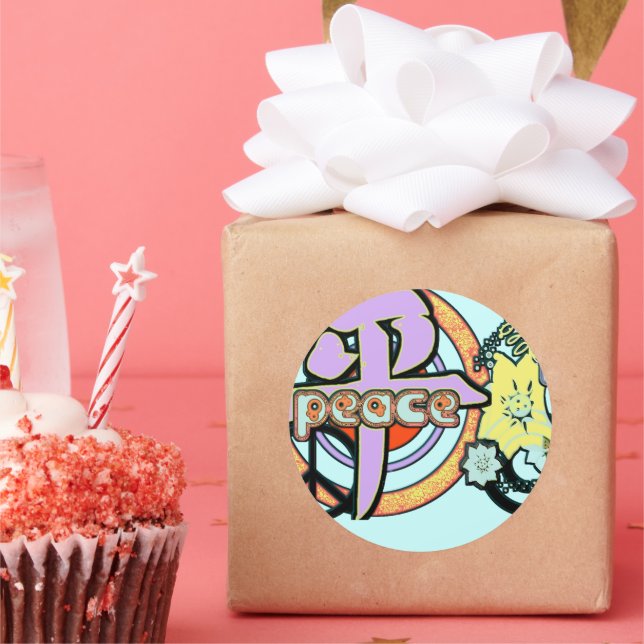 Sticker Rond Kanji pour la Paix Cool de la Hip (Fête)