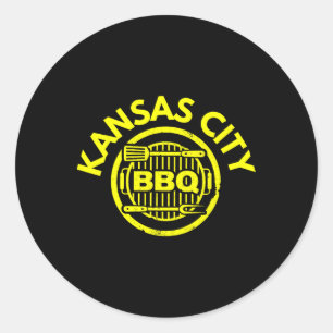 Sticker Rond Kansas City Bbq - I Love Barbecue
