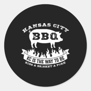 Sticker Rond Kansas City Bbq Kc Est La Façon D'Être Drôle Bbq