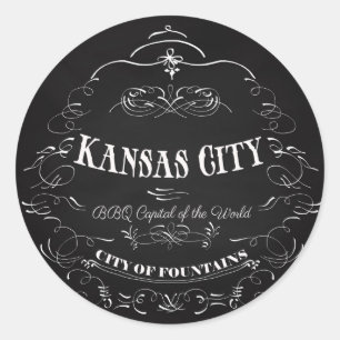Sticker Rond Kansas City Missouri - capital de BBQ du monde
