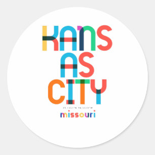Sticker Rond Kansas City Missouri Mid Century, Pop Art,