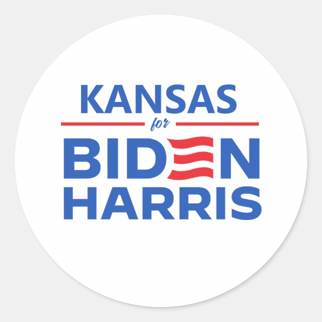 Sticker Rond Kansas pour Biden Harris Car Magnet (Devant)