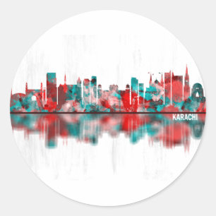 Sticker Rond Karachi Pakistan Skyline