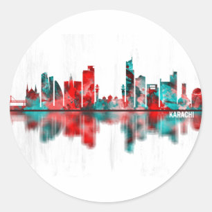 Sticker Rond Karachi Skyline Pakistan