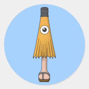 Sticker Rond Karakasa-obake (fantôme de parapluie)