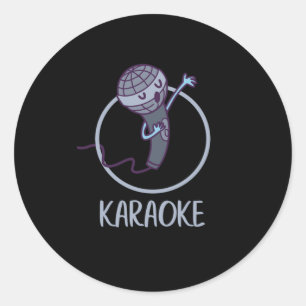 Sticker Rond Karaoke Mic Chanter Musique Microphone Musique Cad