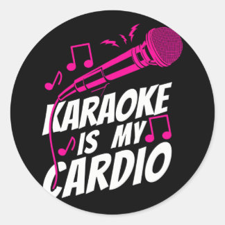 Sticker Rond Karaoke Singer Karaoke Est Mon Cardio