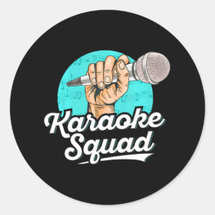 Sticker Rond Karaoke Squad pour un chanteur Karaoke