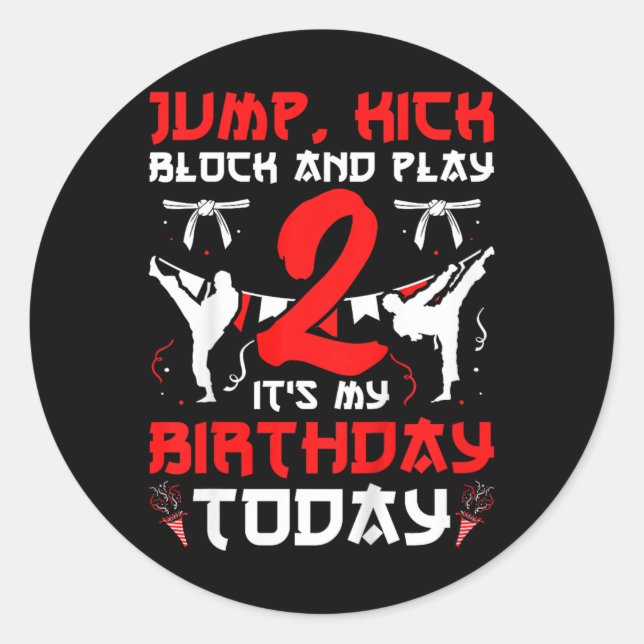 Sticker Rond Karaté 2 Anniversaire Karate 2 Anniversaire Annive (Devant)