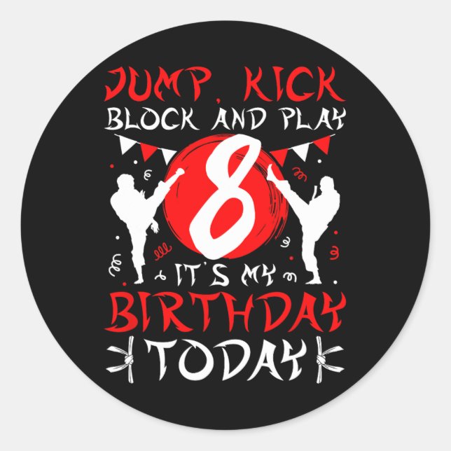 Sticker Rond Karaté 8 Anniversaire Karate 8 Anniversaire (Devant)