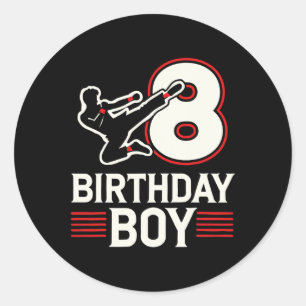Sticker Rond Karate 8 Birthday Boy
