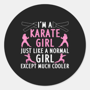 Sticker Rond Karate Art Pour Filles Femmes Karate Black Belt Ma