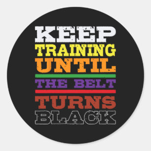 Sticker Rond Karate Black Belt Entraînement Japonais Martial Ar