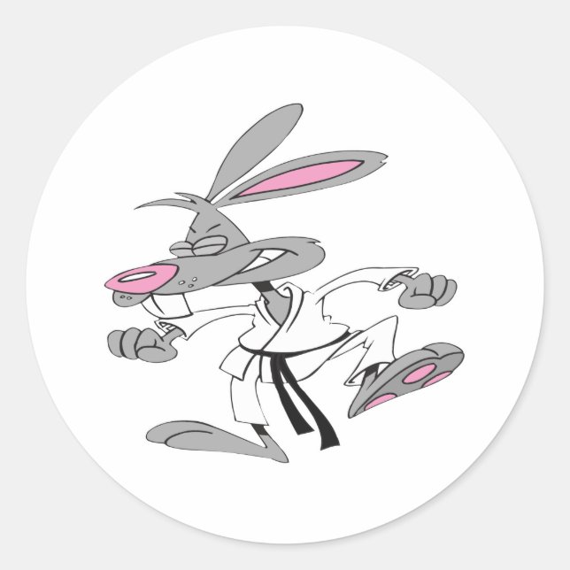 Sticker Rond Karate-Bunny (Devant)