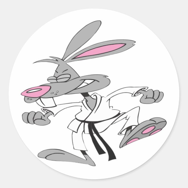 Sticker Rond Karate-Bunny (Devant)