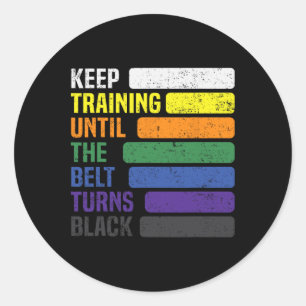 Sticker Rond Karate - Continuez L'Entraînement Jusqu'À Ce Que L