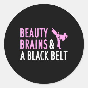 Sticker Rond Karaté cool Design Pour Femmes Filles Arts Martiau