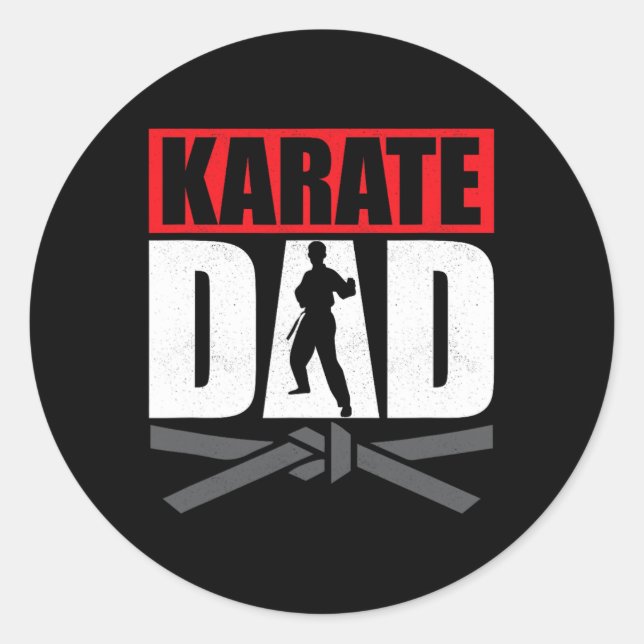 Sticker Rond Karate Dad Karateka Self Defence Fighter  (Devant)