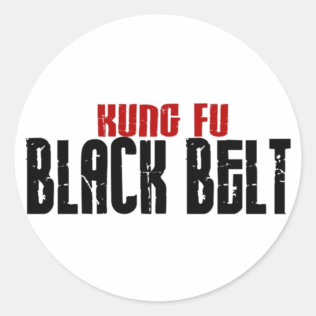 Sticker Rond Karaté de ceinture noire de Kung Fu (Devant)