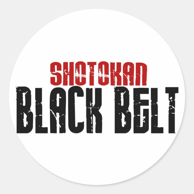 Sticker Rond Karaté de ceinture noire de Shotokan (Devant)