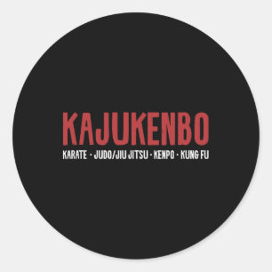 Sticker Rond Karate de Kajukenbo Judo Jiu Jitsu Kenpo Kung Fu