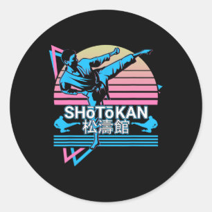 Sticker Rond Karaté de Shotokan Japonais Arts Martiaux Retro 1