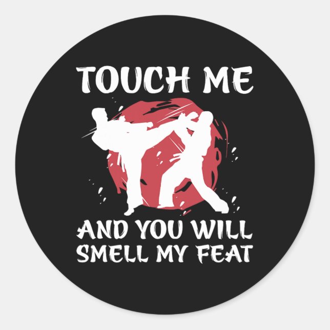 Sticker Rond Karate Fighter Boy Youth Men Japanese Martial Arts (Devant)