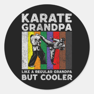 Sticker Rond Karate Grandpa Vintage Taekwondo Karate