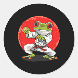 Sticker Rond Karate Grenouille Arts Martiaux Judo Crapaud Kung 