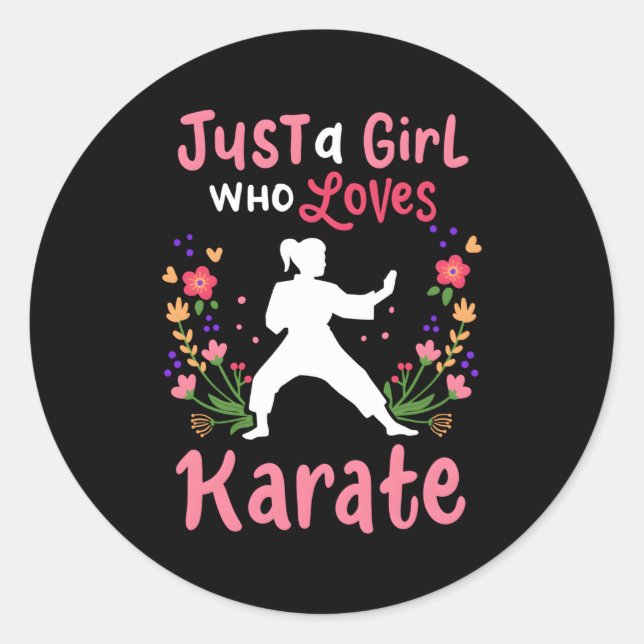 Sticker Rond Karate Just A Who Love Karate (Devant)