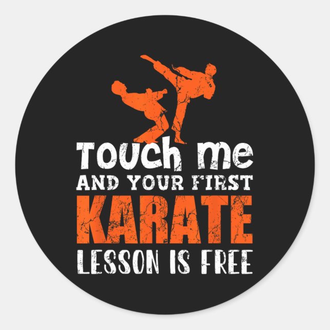 Sticker Rond Karate Karate Karate Karate Pour Enfants Karate Ra (Devant)
