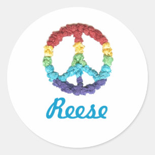 Sticker Rond Karate Kat ID de signature de paix—pour personnali