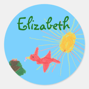 Sticker Rond Karate Kat ID nid d'oiseau - pour personnaliser