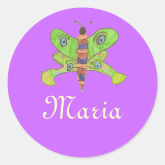 Sticker Rond Karate Kat identifiant papillon—pour personnaliser