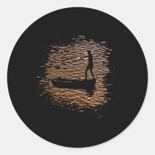 Sticker Rond Karate Kid Daniel San Sur Bateau Film Vintage