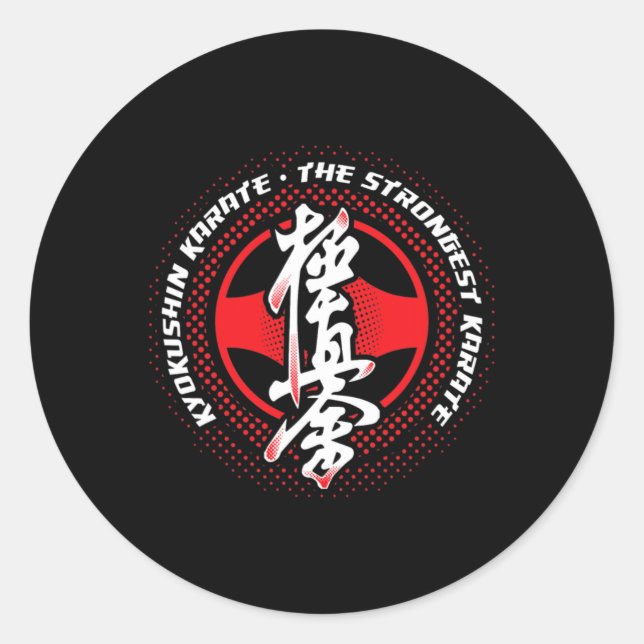 Sticker Rond Karate Kyokushin le plus fort  (Devant)